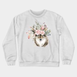 Blush Autumn Watercolor Florals Crewneck Sweatshirt